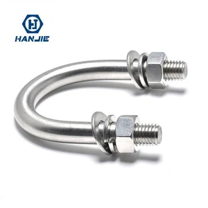 High Precision M4 M5 M6 SS 304 316 Stainless Steel DIN 3570 U Bolt Pipe Clamp with Plain Finish