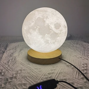 Modern USB Rechargeable LED Night Light Dimmable Moon Shaped Bedside Lamp with Sensor for Bedroom Living Room Decor 5V Home Gift