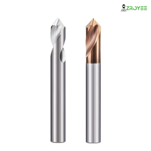 OEM Customizable AlTin Carbide Chamfer Milling Cutter 60 90 120 Degree 35 Helix Angle 55HRC 2-Point Center Fixed Core Drill