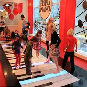 Interactive LED Piano Floor Tile Step Activated RGB Music Sync Light Waterproof Piano Floor Light for Mall Amusement Park