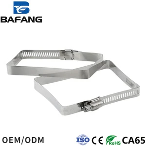 Square Worm Drive Hose Clamp Rectangular Cable Trunking Pipe Clamp Steel Hardware Fastener For Photovoltaic Cable Duct Fixing