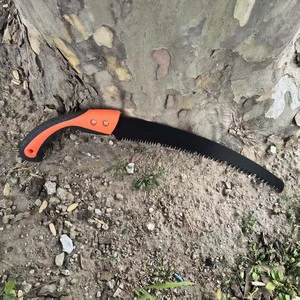 JUNQIAO High-speed Steel Curved Hand Saw Metal/Wood/Rubber/Plastic Handle 350mm Blade Lengths Hand Movement Garden Pruning