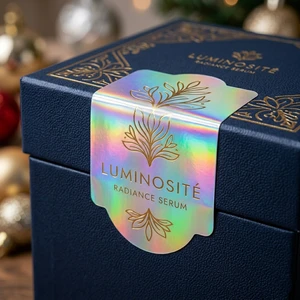 Waterproof Holographic Roll Labels | Custom Plain Laser Rainbow Hologram Stickers for Cosmetic Bottles, Jars & Gift Boxes