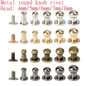 4mm 5mm 6mm 7mm 8mm Solid Carbon Steel Head Rivets Class 8.8 DIN Standard Knob Screws Studs Nail Buckle Tack Cloth Button Bag