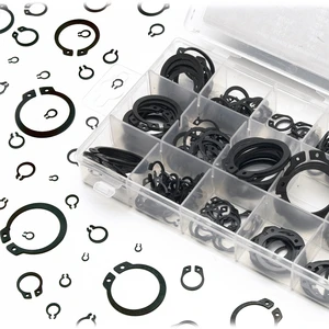 Premium Quality Grade 4.8 DIN471 Black Carbon Steel External Circlips Retaining Rings Washers Kit for Shafts