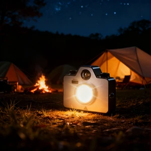 Rechargeable Camping Lantern With Retro Style Dimmable Beam Light for Tent Travel Use