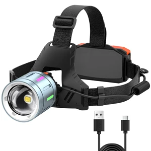 9000mAh Super Bright Headlamp Rechargeable 3000 Lumens, 12 Modes Head Lamp, Zoomable Outdoor Headlamps Head Light for Forehead