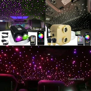 20W Dual Port Color Changing Fiber Optic Starlight Headliner Twinkle Starry Led Fiber Optic Pmma Optical Fiber Light Kit