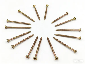 Square Drive SQ2 T17 Yellow Zinc Flat Head Chipboard Screws #6#8#9 Self Tapping Wood Screws for Furniture Custom OEM Wood Screw