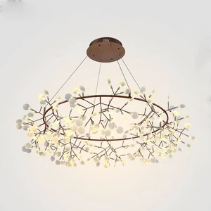 D1250mm 162heads Creative Design LED Acrylic Stainless Steel Nordic Modern Hotel Bedroom Living Room Firefly Branch Chandeliers