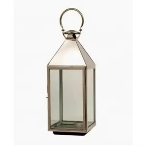 Dusk To Dawn Lantern Stainless Steel Lantern With Glass Panels Durable Design For Home Decoration Indoor Outdoor