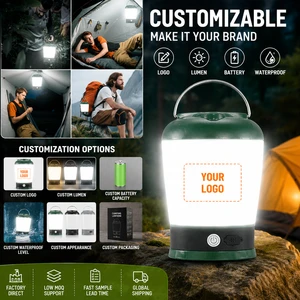Customizable Logo Portable IP65 Waterproof USB Rechargeable LED Camping Lantern Dual-Temperature CE Certified Emergency Lamp