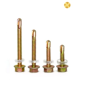 Yellow Zinc Black Stainless Steel DIN7504K Hex Head Self-Drilling Roofing Screws Metal Fasteners Construction Corrosion