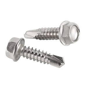 M4.8 M5.5 M6.3 #8 #10 #12 #14 Stainless Steel 410 Self Tapping Metal Tek Screws Hex Washer Head Self Drilling Sheet Metal Screw