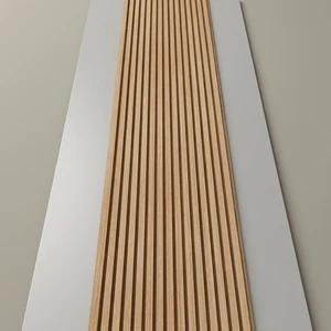 Modern Eco-Friendly Waterproof Wooden Slat Acoustic Panel MF Brand NRC 1.0 Fireproof Customizable Thickness Soundproofing for