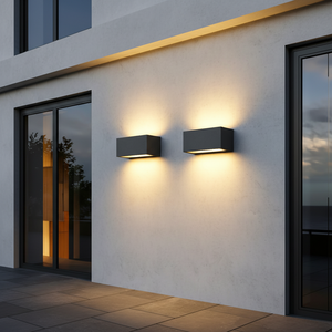 KLED IP65 Waterproof Outdoor Street LED Wall Light Square Shape Aluminum Alloy Body 2700K Warm White Garden Dimmable