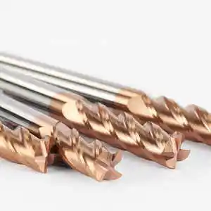 Carbide End Mills For Titanium Alloy 3/8/12/16mm Tungsten Carbide 4-Flute CNC Router Bits OEM TiCN Coated 55HRC