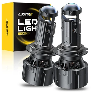 AUXITO Black Projector lens H7 super bright perfect beam pattern cutoff 6500K White CSP Chips H7 Headlight Bulb