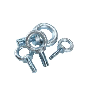 Durable Industrial Grade Carbon Steel Marine Lifting Eye Bolt with Zinc Finish and Fine Thread Ring Nut for Secure Fastening