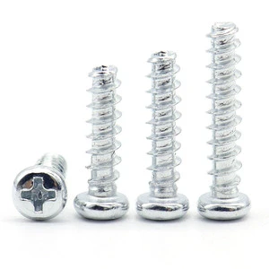 Carbon Steel Galvanized Self Tapping Screw Zinc Plated Flat End Cross Recessed Pan Head Self-tapping Screws