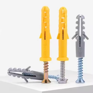 Xiaohuangyu PE Plastic Expansion Plugs M6 M8 M10 Wall Anchor Bolts Screws Glue Steel Zinc ASTM Inch System Boxed Surface