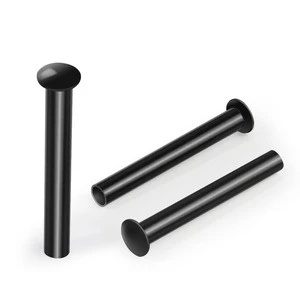Customized Black Nickel-Plated Iron Galvanized Semi-hollow Round Head Rivet Suitcase & Aluminium Fastening Steel Material