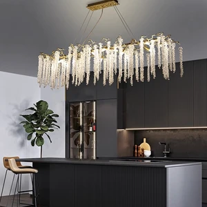 Nordic Hotel Lobby Tree Branch Pendant Light Modern Luxury Living Dining Room Aluminum Crystal Chandelier Lamp