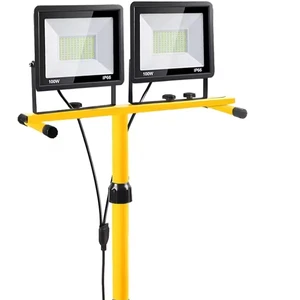 21000 Lumen Work Lights With Stand 2 Adjustable Head LED Work Light 6500 Kelvin Color Temperature
