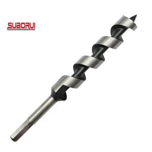 SUBORUI 9 Inch 230mm Length Hex Shank High Carbon Steel Wood Carpenter Drill Broca De Taladr Auger Drill Bits for Woodworking