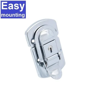 Taiwan OEM wooden case locks with mini HC220 plated nickel metal paddle latch hardware simple certificated fashion special