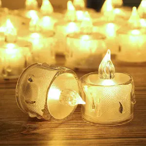 Shiny Led Candle Light Party Indoor Atmosphere Dinner Table Decoration Tealight Battery Power Mini Crystal Led Candle