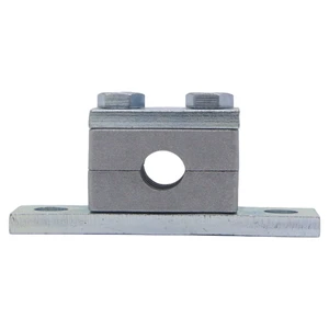 Heavy-Duty Single-Hole Aluminum Alloy Pipe Clamp with Extended Base Plate and Mounting Holes