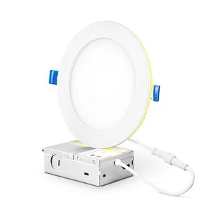 Deep Dimming 6 Inch LED Downlight with Halo Night Light Aluminum Heat Dissipation 5CCT Canless Ceiling Light for Designers