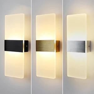 Hotel Bedroom Golden Wall Bracket Light for Interior Acrylic Led Wall Lamps