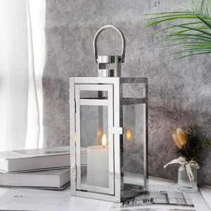 Stainless Steel Polished Candle Lanterns for Living Room Party Weddings Balcony Garden Events Festival Gifts