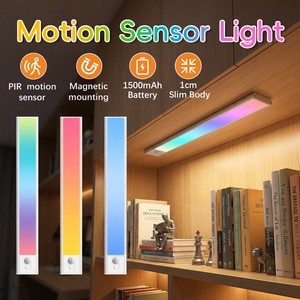 Stick On Battery Operated Color Changing Led Under Cabinet Light With Motion Sensor 32 LEDs Closet Light For Wardrobe Bedroom
