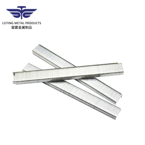 Factory Direct Electro Galvanized U-Type Staple 8010 Industrial Code Smooth Shank Steel Nails for Furniture Leiting Brand