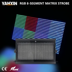 8-Segment RGB LED Strobe Light Full-Color Flash DMX512 Sound-Activated Stage Effect Light for DJ Clubs Parties & Concerts