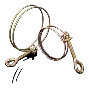 Wholesale Adjustable Double Wire Hose Clamp with Handle 304 Stainless Steel and Aluminium OEM Customizable Pipe Clamps
