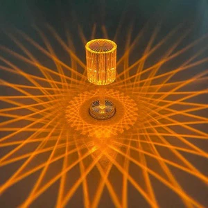 Crystal Desk Lamp Bedroom Portable Night Light Wireless Charging Led Atmosphere Table Lamp