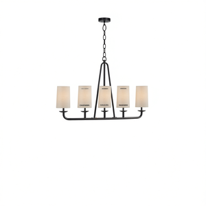 5 Light Linear Chandelier Modern Indoor Lighting LED Warm White 3500K Metal Body Steel Construction