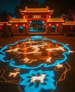 Ip65 Interactive Projection Projector Lamp For City Squares Festivals And Holiday Events