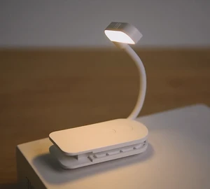 Portable LED Reading Lamp with Adjustable 3-Tone Clip Foldable Nightstand Book Light for Indoor Living Room Use
