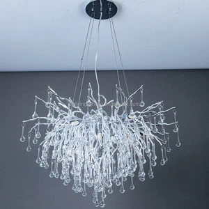 Home Decor Pendant Lamp Wedding Silver Bedroom Tree Branch Crystal Chandelier