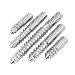 Stainless Steel 304 Double End Machine Wood Screw Hanger Bolt With Hex