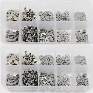 580pcs 304 Stainless Steel External Retaining Ring E Clip Snap Circlip Washer for Shaft M1.5 M2 M2.5 M3 M3.5 M4 M5 M6 M8 M10