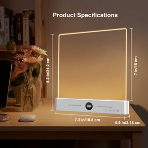 USB Rechargeable Acrylic Reading Lamp, 3 Levels Dimmable Light Portable Book Light for Bedside, Travel, and Study Sessions