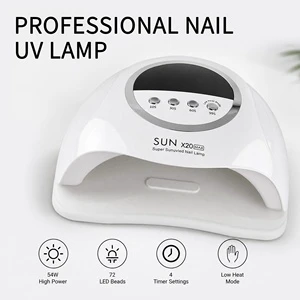 Portable Carry Handle Nail UV Light 54W 72 LED Beads Professional Gel Manicure Curing Lamp for Salon & Home DIY