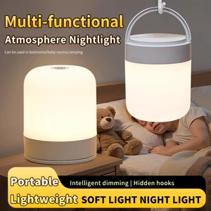 Factory Direct Wholesale LED Night Light Rechargeable Bedroom Lamp Energy Saving Home Lighting
