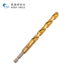 KIDEA Heavy Duty Fully Ground Hex Shank Cobalt Twist Drill Bit 135 Degree Split Point Titanium Plating for Hardened Drilling